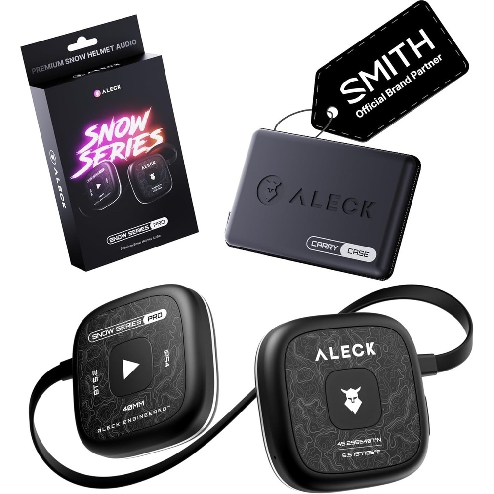 ALECK Snow Series Pro Bluetooth Ski Helmet Speakers Mic Glove Friendly Black